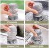 Dish Scrubber Brush with Handle, 3 Pack Kitchen Scrub Brush for Dishes, Sink Cleaning Brush for Bowl Pot Pan Vegetables